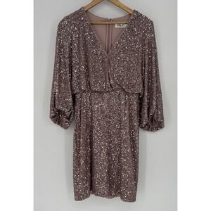 Eliza J Rose Gold Sequin Mini Dress
